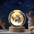 3D Moon Crystal Ball Astronomy Galaxy Solar System Saturn Luminous Balls Snow Glass Globe Night Light Home Desktop Decoration. 