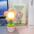 【3C VictoryEagle】4 Colors Warm Yellow Cute Flower Night Light/Mini Protection Desktop Bedroom Bedside Lamp. 