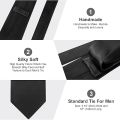 Black New Mens Solid Color Black Ties. 
