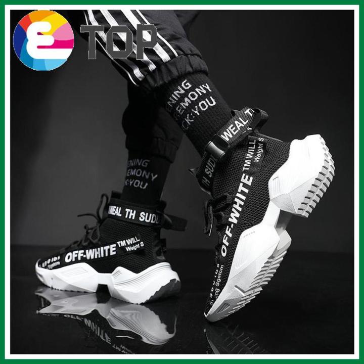 Vikey Men Fashion High-top Shoes Summer Sports Shoes