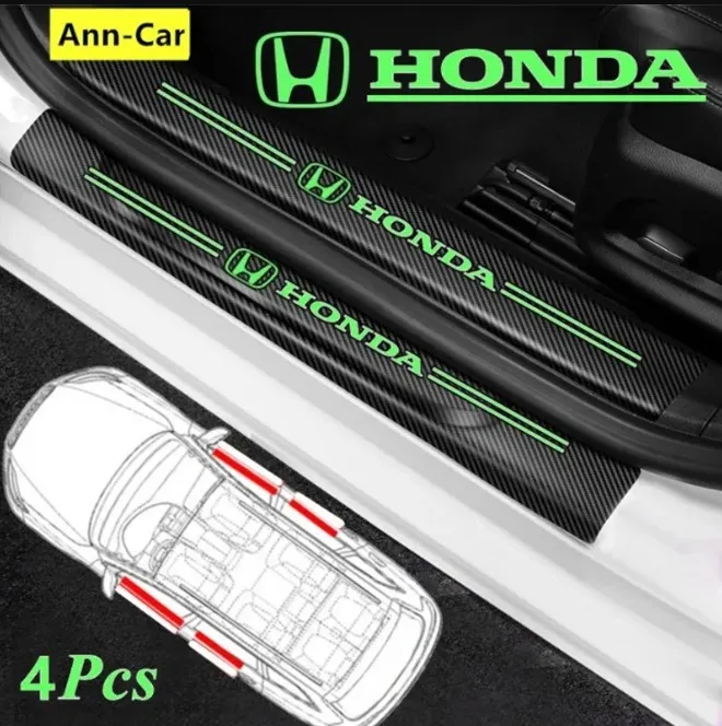 4Pcs%204D%20Carbon%20Fiber%20Luminous%20Glow%20in%20Dark%20Anti%20Scratch%20Car%20Door%20Protective%20%20Stickers%20For%20HONDA%20-%20Image%203
