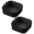 2PCS Silicone Air Fryer Liners for Air Fryer Pro XL AF141 AF140 AF181 Square Air Fryer Liners Reusable Basket B.