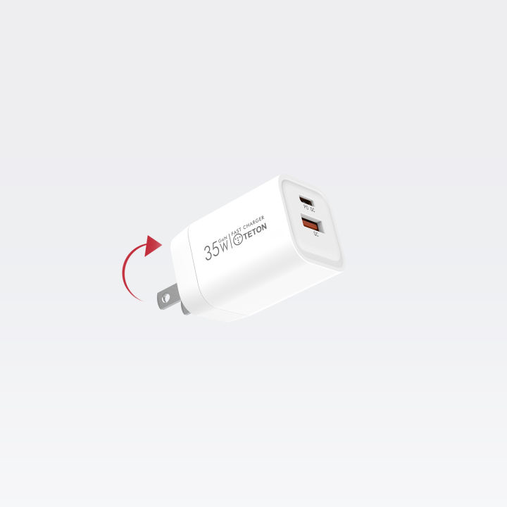 Teton%2035W%20GaN%20Charger%20Adapter%20USB%20C%20Fast%20Charger,%20PD%20Compact%20Foldable%20Dual%20Wall%20Charger%20Block%20for%20%20iPhone%2015/14/13,Samsung,%20PD3.0,QC3.0,4.0%20-%20Image%209
