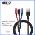 3 in 1 USB Charging Cable Fast Charger Cord Type C Micro USB iPhone High-Speed Data Transfer. 