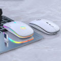 Computer Accessories Office A2-R8 Rechargeable Silent Rgb 25Mm Ultra Slim Wireless Mouse With Usb Nano Receiver. 