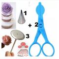 Rose Stand 1 Pcs + Rose Nozzle 1Pcs + Cake flower nail 1Pcs for Cake Decoration 3 pieces set. 