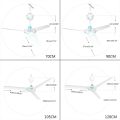 27.5” to 47.2” Silent for Dc 12V Ceiling Fan Mute Hanging Fan with 235cm Cable for Camper Car Truck Outdoor Tent.