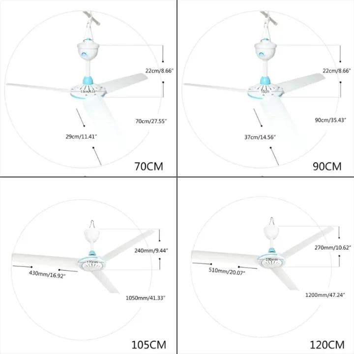 27.5%E2%80%9D%20to%2047.2%E2%80%9D%20Silent%20for%20Dc%2012V%20Ceiling%20Fan%20Mute%20Hanging%20Fan%20with%20235cm%20Cable%20for%20Camper%20Car%20Truck%20Outdoor%20Tent%20-%20Image%206