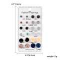 12 Pairs New Fashion Assorted Crystal Druzy Resin Stone Round Earrings Set. 