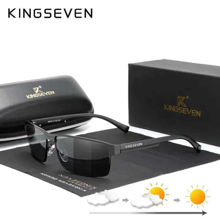 KINGSEVEN%20New%20Photochromic%20Sunglasses%20Men%20Chameleon%20Polarized%20Pilot%20Sun%20Glasses%20Driving%20Square%20Eyewear%20Men's%20Sun%20Glasses%20Male%20-%20Image%207