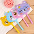 1 Pcs 0.5mm Blue Refill Cartoon Fan Pen 2-in-1 Cute Fan Ballpoint Pencil Toy School Office Stationery Pressing Writing  Ink Pen. 
