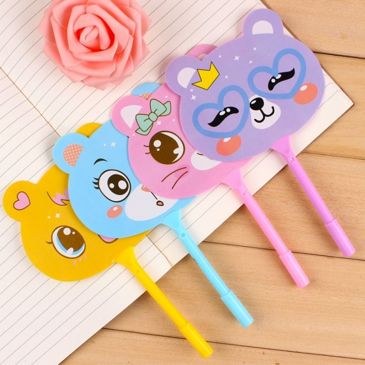 1%20Pcs%200.5mm%20Blue%20Refill%20Cartoon%20Fan%20Pen%202-in-1%20Cute%20Fan%20Ballpoint%20Pencil%20Toy%20School%20Office%20Stationery%20Pressing%20Writing%20%20Ink%20Pen%20-%20Image%202