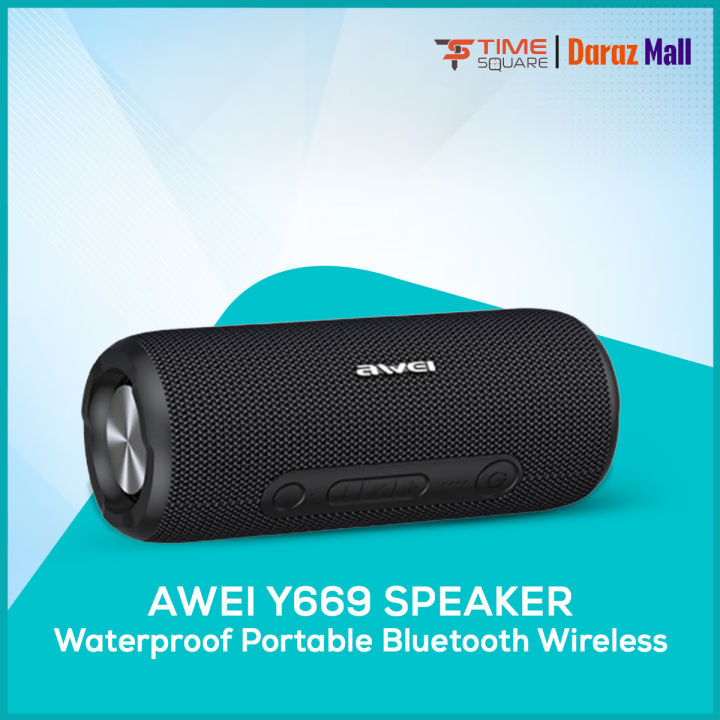 Awei Y669 Outdoor TWS Waterproof Portable Bluetooth Wireless IPX7 Dual Speaker