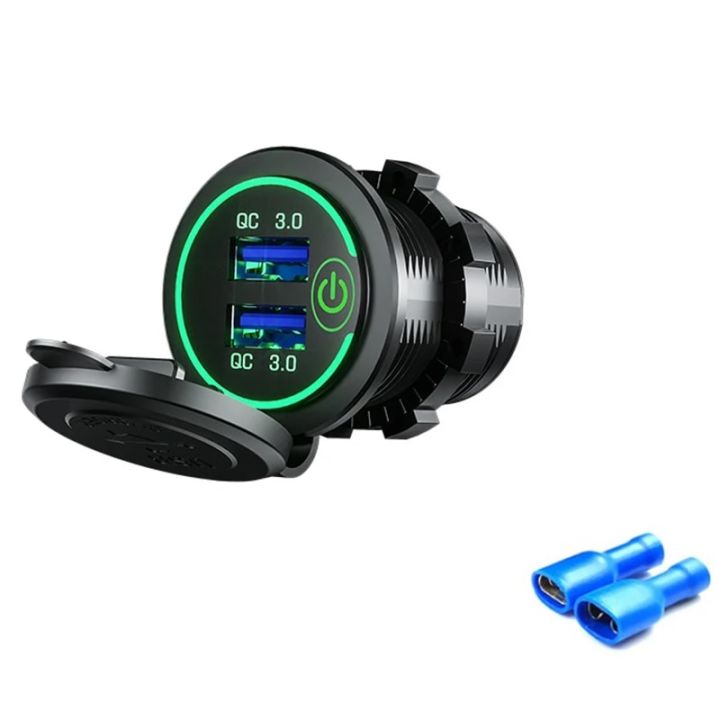 Quick%20Charge%203.0%20Dual%20USB%20Fast%20Car%20Charger%20Socket%20Accessories%20Waterproof%2012V/24V%20QC3.0%20Power%20Outlet%20with%20Touch%20Switch%20Led%20Light%20-%20Image%207