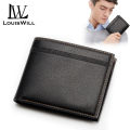 LouisWill Men Wallets Short Wallets Soft PU Leather Purse Bifold Wallet Money Cash Purses Clasp Coin Pouch ID Credit Cards Holders for Business Travel Office. 