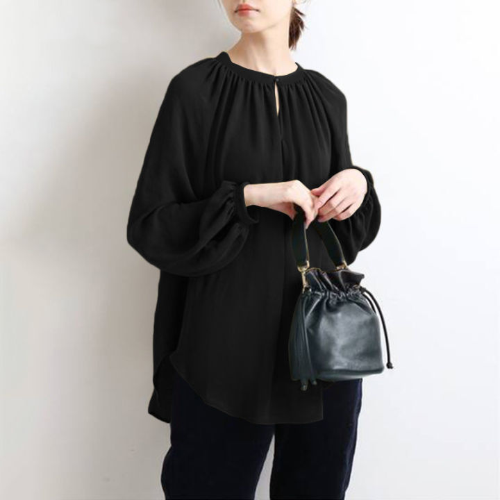 woman's%20Crew%20Neck%20Shirts%20Maxi%20Modest%20Blouses%20Women%20Simple%20Green%20Long%20Sleeve%20Tunic%20Tops%20Ladies%20Muslim%20Shirts%20-%20Image%202