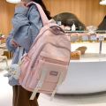 Teenage Girl Boys Fashion School Bag College Student Women Backpack Trendy Travel Lady Laptop Cute Backpack Black New Female Bag.