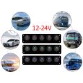 Waterproof 12-24V LED Round Dash Rocker Toggle Switch Panel for RV Ship Yacht Marine Car Marine Ship Red.