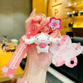 KT cherry blossom season keychain creative pink hello kitty doll school bag small gift pendant wholesale. 