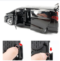 1:24 Toyota Alphard MPV Diecasts Car Simulation Steering Shock Toy Vehicles Metal Car 6 Doors Open Model Car Sound Light Toys For Children Gift. 