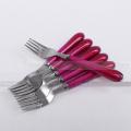 6Pcs Stainless Steel Fork Spoon Set For Kitchen & Dining - Multicolor - Set Of 6 Stainless Steel Forks And Spoons. 
