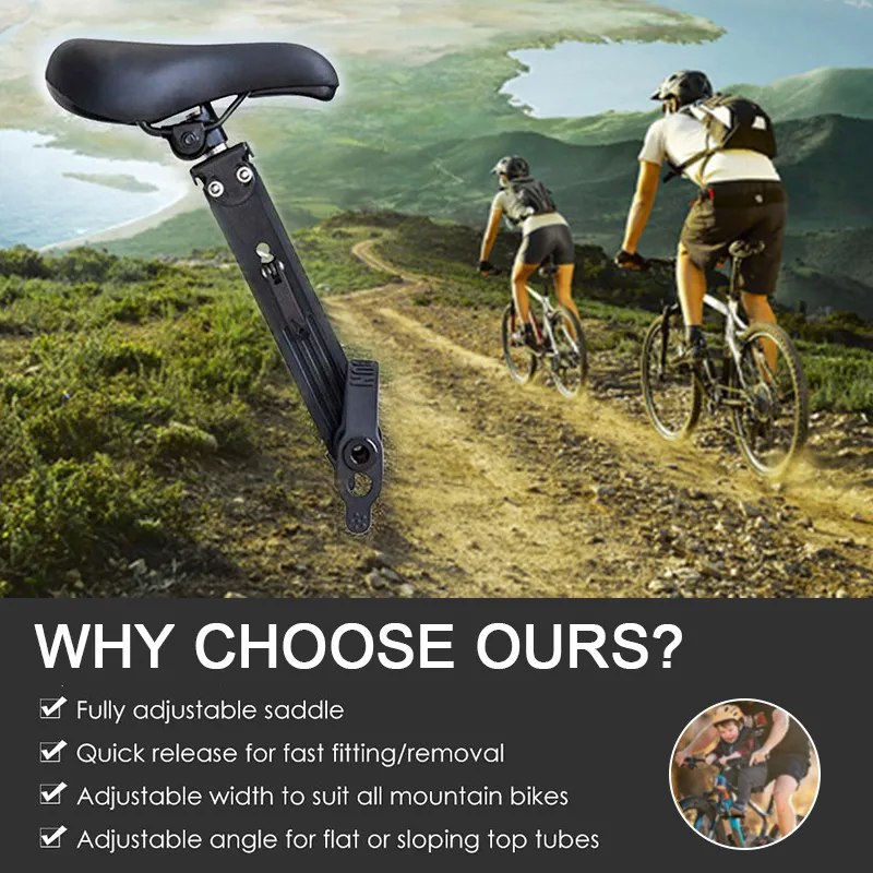 Front mounted child bike seat Kids Saddle Bicycle Bike Front Seat Saddle  Carrier Accessories Bike Kids Seat Detachable