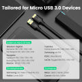 UGREEN Micro USB 3.0 Cable USB 3.0 Type A Male to Micro B Cord for Samsung Galaxy S5, Note 3, Camera, Hard Drive and More. 