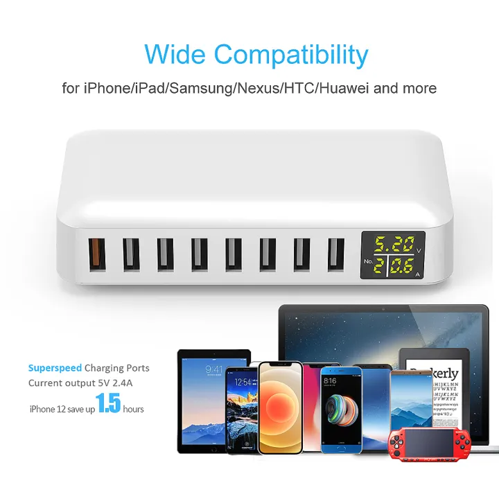 HXSJ%2060W%208A%208-port%20Desktop%20USB%20Smart%20Charging%20Station%20with%20LED%20Display%20Multi-protection%20Smart%20Voltage%20and%20Current%20Recognition%20UK%20-%20Image%207