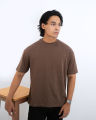 Brown Drop Shoulder T-Shirt For Men & Women - T Shirt. 