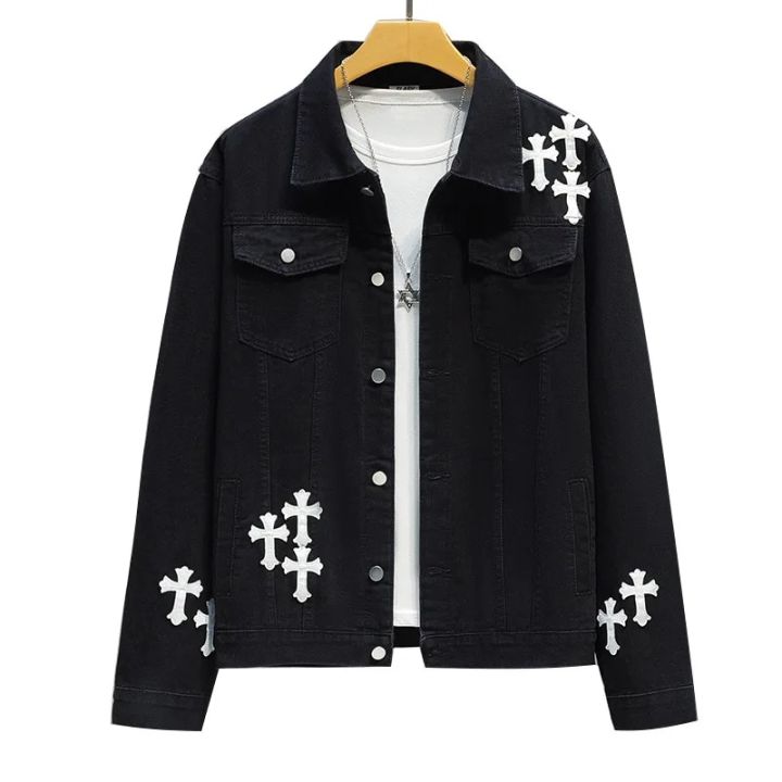 Men's%20Fashion%20Cross%20Embroidery%20Denim%20Jacket%20Spring%20and%20Autumn%20Ins%20Street%20Fashion%20Label%20Loose%20Jean%20Jacket%20Chaquetas%20Hombre%20-%20Image%206