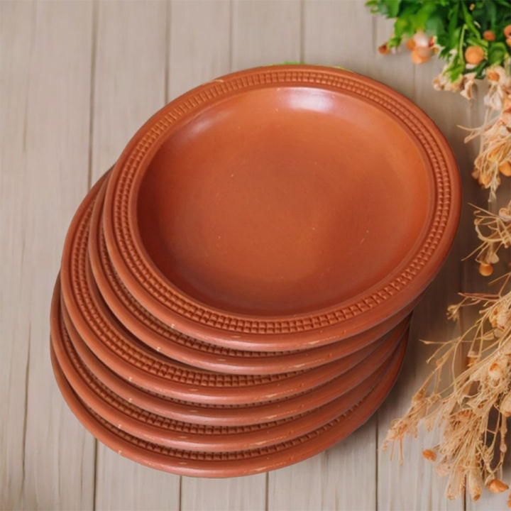 Clay%20plate%20eating%20plate%202,%204,%206,%2012%20pieces%20dinner%20set%20Pura%20matir%20plate%20-%20Image%206