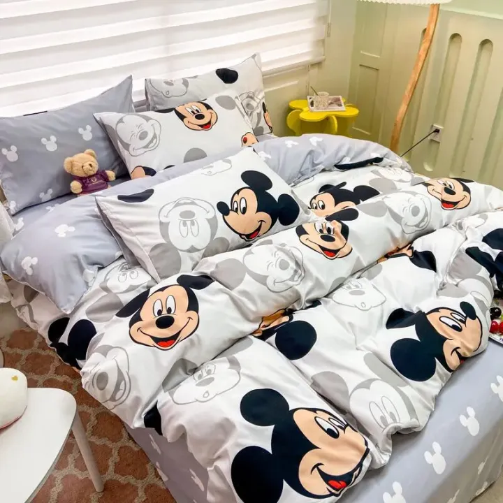 Disney%20Kawaii%20Anime%20Stitch%20Washed%20Cotton%20Four-Piece%20Bedding%20Set%20Mickey%20Mous%20Cute%20Bed%20Linen%20Three-Piece%20Dormitory%20Set%20Kids%20Toys%20-%20Image%202