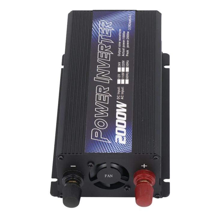 Sine Wave Inverter, Low Noise 2000W Over Temperature Protection Universal Car Power Transformer for Outdoor Activities