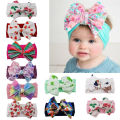 Baby Girls Fashion Hair Bands Bowknots Flower Prints Baby Headband Strong Hair Tie For Girls Toddlers 0-2 Opaska Dla Dziewczynki.