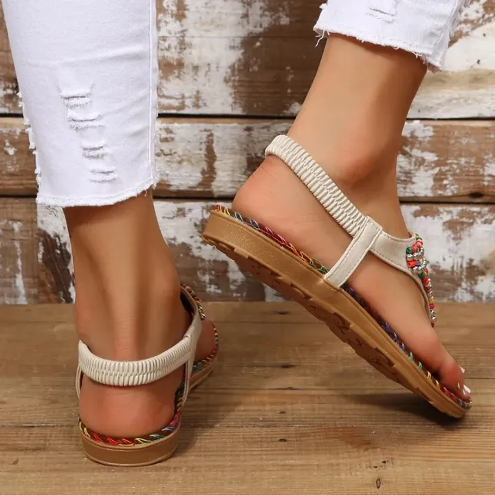 Clip%20Toe%20Bohemian%20Style%20Sandals%20for%20Women%20Fashion%20Mix%20Color%20Pearl%20Rome%20Sandals%20Woman%202023%20New%20Flat%20with%20Non-Slip%20Beach%20Shoes%20-%20Image%206