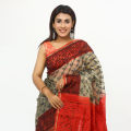 Tangail Tat Multicolor Muslin Jamdani Saree For Women. 