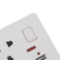 Universal Wall Socket With LED Light Switch 5 Hole USB Wall Power Socket. 