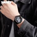 SKMEI Men Fashion Watches Solar Stainless Steel Watch Chrono Dual Display Waterproof Business Wristwatches 1493. 