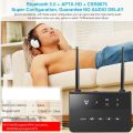 HD Wireless Audio Adapter 80M Bluetooth 5.0 Transmitter Receiver Low Latency 3.5mm AUX Jack for PC TV.