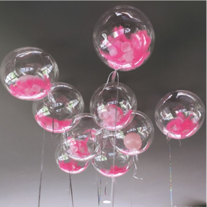 DIY Wedding Birthday Party Decoration Balloons Helium Bobo Balloons Feather Transparent PVC Balloon Party Favors Christmas Decor