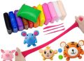Cloud9D DIY Super Light Modeling Air Dry Magic Clay Non Toxic Dough for Kids Play with Plastic Tools (12 Colors). 