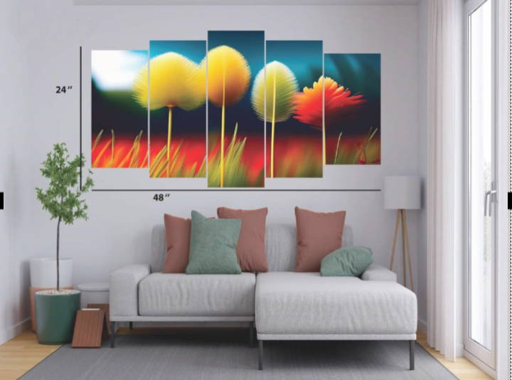 5Pcs In 1 Set Wall Canvas printing | Daraz.com.bd