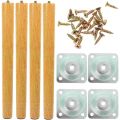 Solid Wood Table Legs Furniture Replacement Parts Dining Riser Wooden Cabinet Extenders for Feet Desk. 