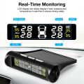 TOHAYIE Solar Power TPMS Three-digit High-precision Car Tire Pressure Alarm Monitor System Auto Security Alarm Systems Wireless Tyre Pressure Temperature Warning (Built-in Sensor). 