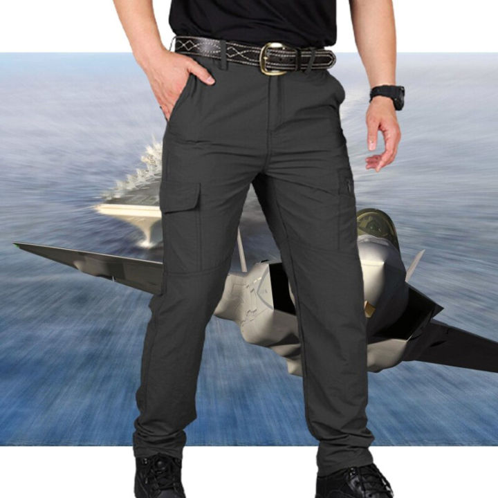Plus Size 5XL Cargo Pants Men Multicket Outdoor Tactical Sweatpants Waterproof Quick Dry Elastic Hiking Trouser