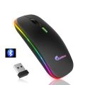 Rainbow Duel Mode Bluetooth Version Rgb Rechargeable Wireless Mouse - Effortless Wireless Connectivity For Gaming Enthusiasts.