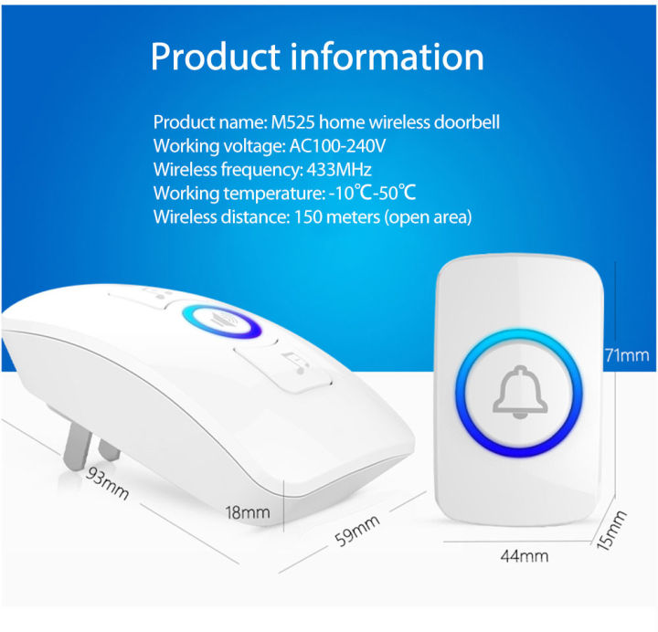 Aubess%20M525+F51%20New%20Home%20Wireless%20Doorbell%20Waterproof%20Self-powered%20Button%20Smart%20Door%20Bell%20Sets%20Home%20Welcome%20Friend%20Outdoor%20House%20Chime%20Receiver%20-%20Image%207