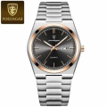 POEDAGAR 930 Men's New Luxury Luminous Date Week Stainless Steel Quartz Watch For Men. 
