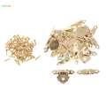 24pcs Wooden Triangle Flower Metal Hasp Clasp Latch Jewelry Box. 