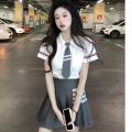 Cyndi Wang Same Pleated Skirt Suit Preppy StylejkUniform British Style School Uniform Student Graduation Dress Sweet Cool Female Summer. 
